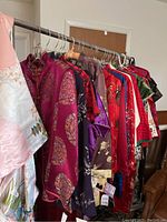 Full rack view showing assorted kimonos and jackets