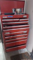 Front view of both tool chests stacked, drawers closed