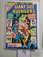 Front cover of Giant-Size Avengers #5 vintage Marvel comic book in color showing Avengers characters and cover text