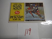 Front cover card for Bobby Orr Hockey Action Transfers set by Post, dated 1972