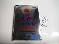 Front of the unopened 1992 McDonald's Toronto Blue Jays Great Moments baseball card pack showing logo and text indicating it covers 1983-1991 baseball moments.