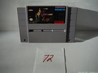 Front view of the Phalanx Super Nintendo cartridge showing label and general condition.