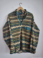 Full view of Patagonia Synchilla Snap-T fleece pullover showing patterned design and structure