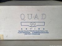 Box with Quad 99 series branding and UK address.