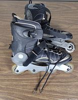 Side angle detailed view of K2 inline skates showing boot design, wheel arrangement, straps, and frame.