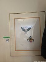 Framed print of the Indigenous artwork on a wall showing overall display.