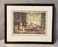 Full view of framed print showing artwork, mat, frame and overall condition