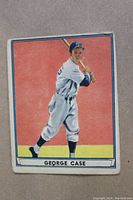Front side of the 1941 Play Ball George Case baseball card showing pose and condition.