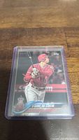 Single Shohei Ohtani baseball card showing front image, card is encased in clear plastic.