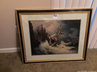 Full framed print leaning against wall showing the overall presentation