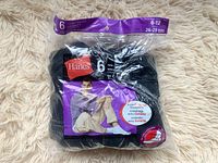 Packaged set of 6 pairs of black Hanes men's low cut soquettes socks, labeled size 6-12 (26-28 cm).