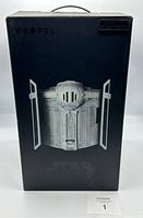 Front view of the black Propel Star Wars Tie Advanced X1 Battle Quadcopter drone box with detailed spacecraft image.