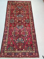 Front full view of rug showing overall floral design