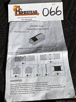Assembly instructions for FDJW chicken coop model BP-C8640 showing parts list and warnings.