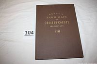 Front cover of the hardcover book with gold embossed title 'Breou's Farm Maps of Chester County Pennsylvania 1883'.