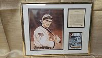 Full view of the framed Shoeless Joe Jackson montage showing portrait, plaque, and baseball card replica.
