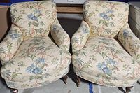 Front view of both chairs showing overall design and condition