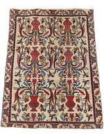 Full view of the rug showing entire design and border pattern