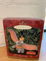 Front of the box showing Hallmark Keepsake ornament featuring Dumbo from Walt Disney's Dumbo movie.