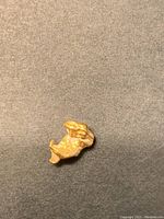 Top-down view of gold nugget on black background