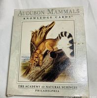 Photo of front cover box showing the title 'Audubon Mammals Knowledge Cards' with illustration of a mammal on a rock.