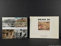 Two photography books: 'Time and Time Again' and 'Bravo 20' on black background.