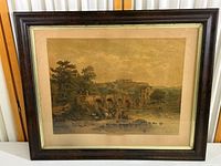 Full view of framed print depicting Shanes Castle scene, showing the wood frame, mat, and glass.