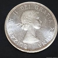 Close up of obverse side showing Queen Elizabeth II profile and inscription