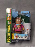 Front view of the sealed Big Gay Al South Park action figure in original packaging showing character and box details.