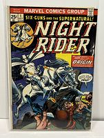 Front cover of Marvel Night Rider #1 comic book showing artwork and text details.