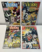 Complete set of four Marvel Venom Separation Anxiety comic books displayed, issues #1-4 arranged on a flat surface.