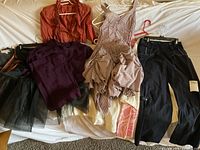 Overview of all garments laid out