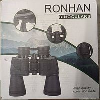 Front of the Ronhan binoculars box showing branding and features.
