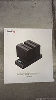 Front of the SmallRig NP-F970 Battery and Charger Kit box showing product image and branding