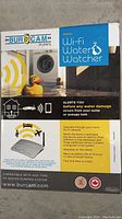 Front of the Wi-Fi Water Watcher box showing English product information and branding.