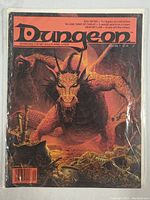 Front cover with detailed red dragon artwork and title Dungeon Adventures Issue No. 1 for TSR role-playing games.