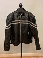 Front view of full jacket on mannequin, showing overall condition and style