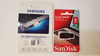 Samsung USB 3.0 Flash Drive FIT 32GB and SanDisk Cruzer Blade 8GB USB flash drives in unopened packaging