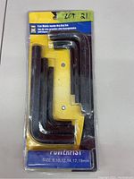 Front view of new 6 Pc Metric Jumbo Hex Key Set in Power Fist branded blister packaging showing six L-shaped hex keys arranged by size.