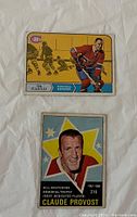 Front of Ted Harris hockey card featuring action illustration and player portrait with Montreal Canadiens logo.