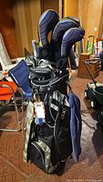 Full view of golf club set in OGIO stand bag