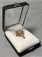 Jewelry box containing the 14k gold brooch/pendant