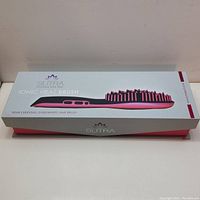 Box of SUTRA Ionic Heat Brush with side view of product and branding