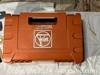 Closed orange FEIN-branded hard plastic case