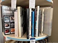 Shelf view showing multiple hardcover photography books arranged upright.