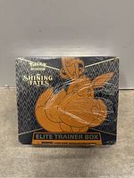 Front view of the sealed Pokemon Shining Fates Elite Trainer Box with Eevee illustration.