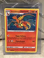 Front of Special Delivery Charizard card showing artwork and stats