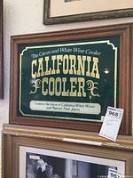 Full front view of framed California Cooler art print with tag visible.