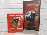 Photo showing both the Remote Control Caddy and Armrest Organizer in their packaging.