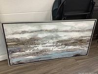 Full view of framed abstract print showing overall colors and texture